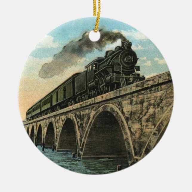 Key West Steam Locomotive Ceramic Ornament (Front)
