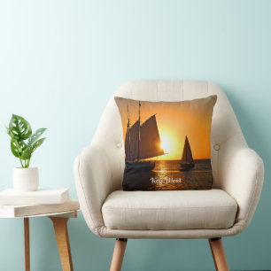 Key West, sunset and sailboats, Cushion