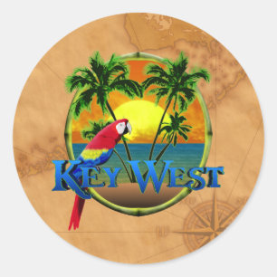 Key West Sunset Classic Round Sticker