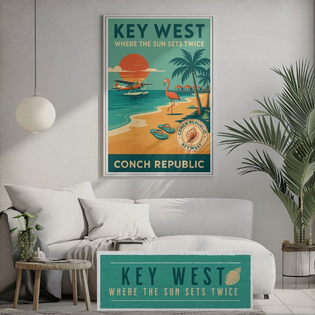 Key West Sunset – Conch Republic Seaplane Art Poster (Creator Uploaded)