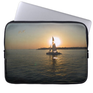 Key West Sunset Sailing w/out Name or Initials Laptop Sleeve