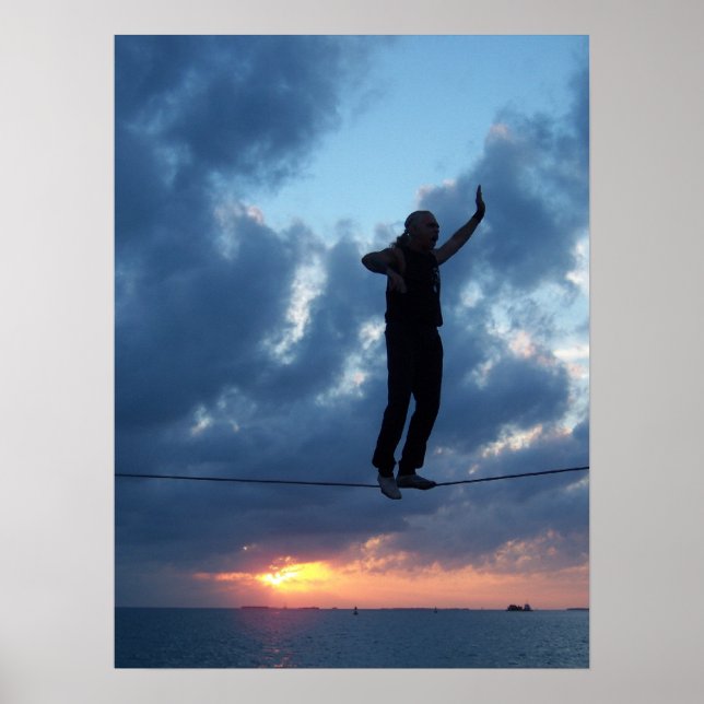Key West Tightrope Walker at Sunset Poster (Front)