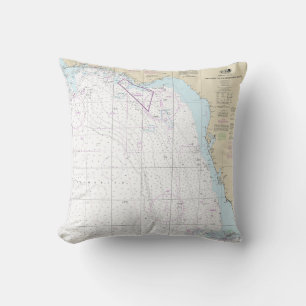 Key West to the Mississippi River Nautical Chart Cushion