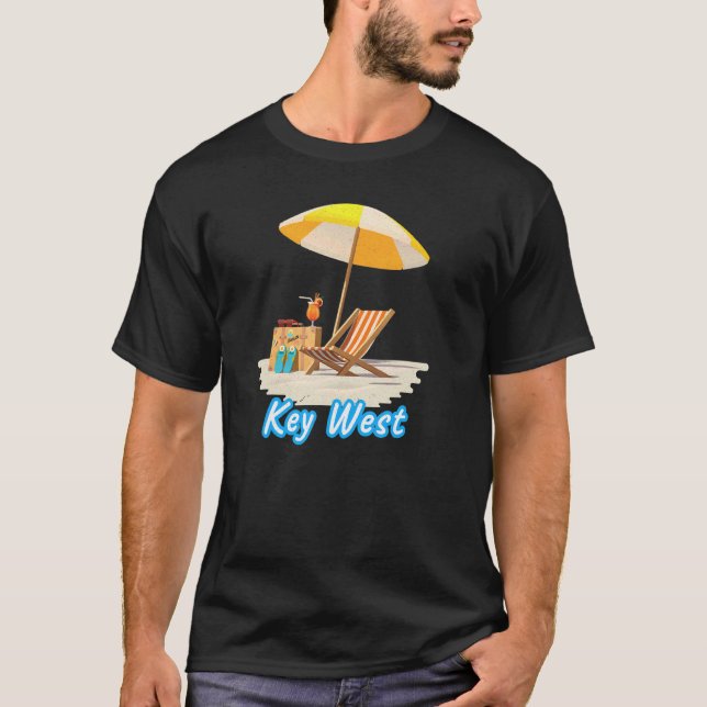 Key West Tropical Beach Get Away Florida Vacation T-Shirt (Front)