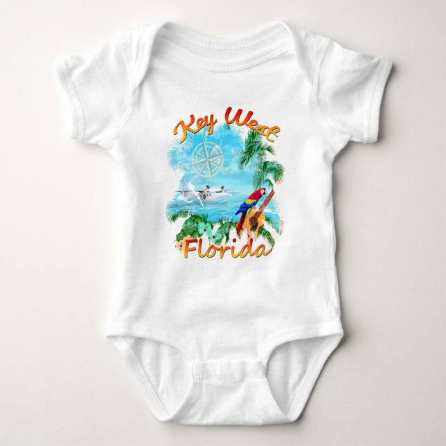 Key West Tropical Rock Baby Bodysuit (Front)