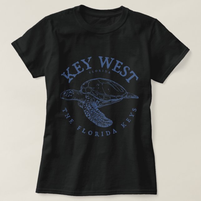 Key West Turtle Florida Keys Scuba Fishing Diving  T-Shirt (Design Front)