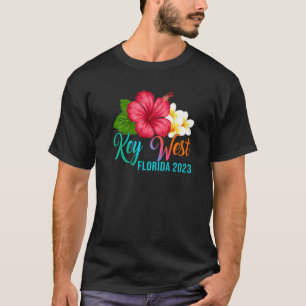 Key West Vacation Florida Tropical Hibiscus Flower T-Shirt