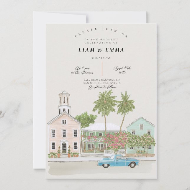KEY WEST Wedding Destination Florida keys  Invitation (Front)