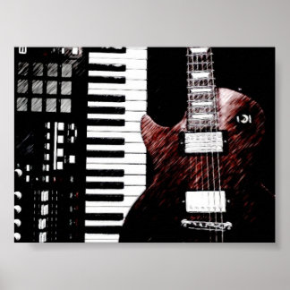 Keyboard and Guitar Poster