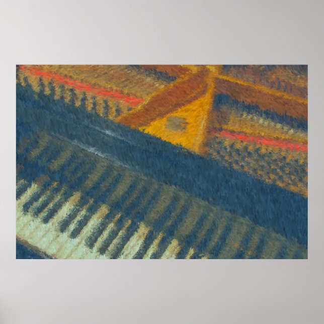 Keyboard and Pins 3 Impressionist Poster (Front)