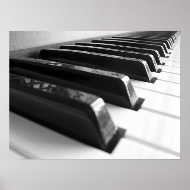 Keyboard - Black and White Poster (Front)