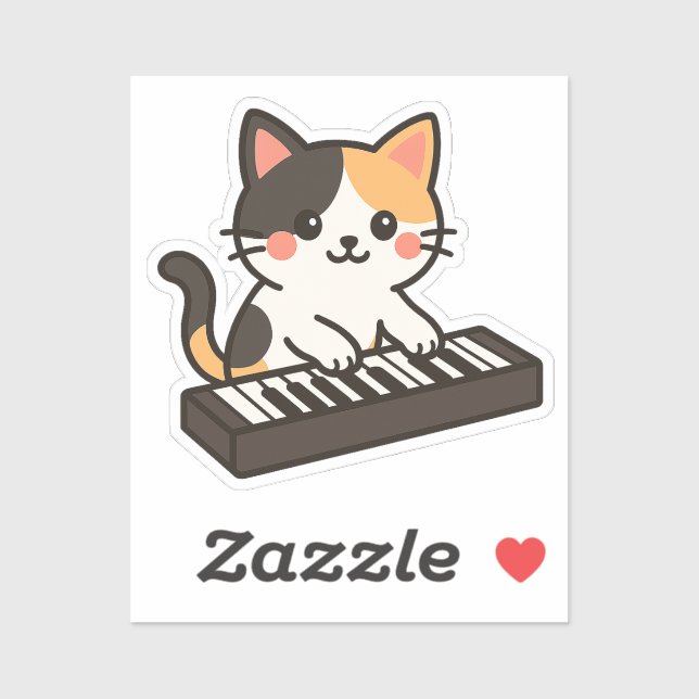 Keyboard Calico Cat Cartoon Style (Sheet)