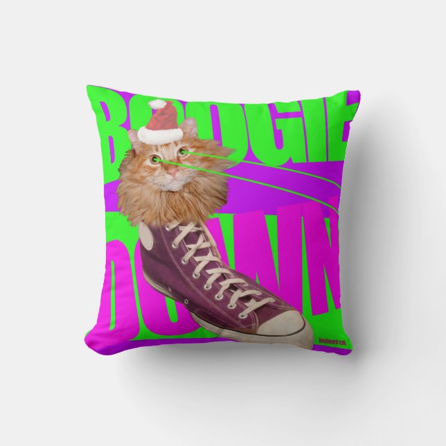 Keyboard Cat BOOGIE DOWN Chriostmas pillow (Front)