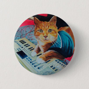 Keyboard Cat Painting Gear 6 Cm Round Badge