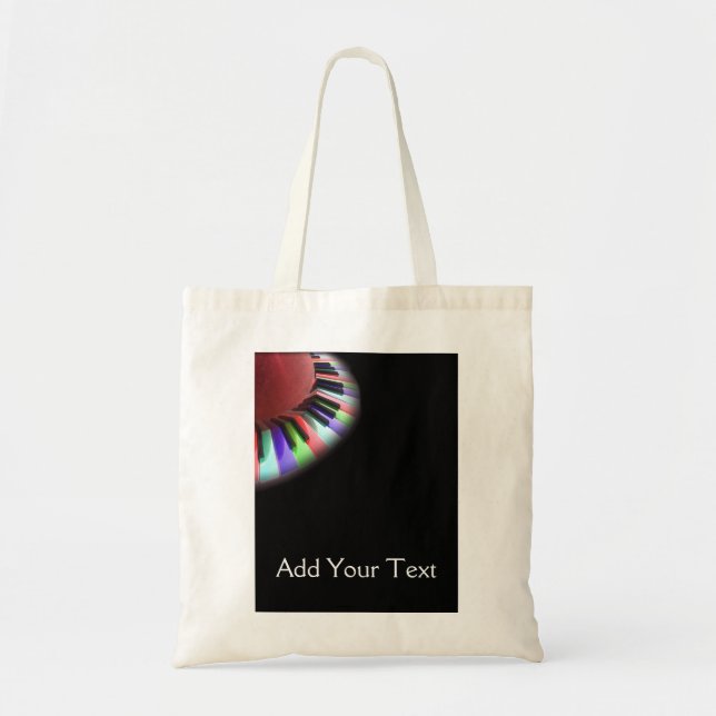 Keyboard Chaos Bright on Black Tote Bag (Front)