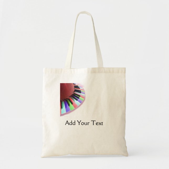 Keyboard Chaos Bright on White Tote Bag (Front)