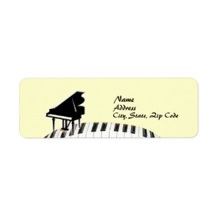Keyboard Grand Piano Label Return Address Label