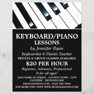 Keyboard Keys, Keyboard, Piano Lessons Flyer