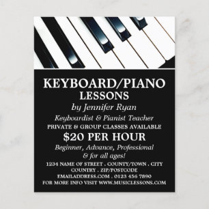 Keyboard Keys, Keyboard, Piano Lessons Flyer