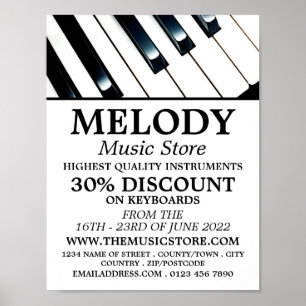 Keyboard Keys, Musical Instrument Store Poster
