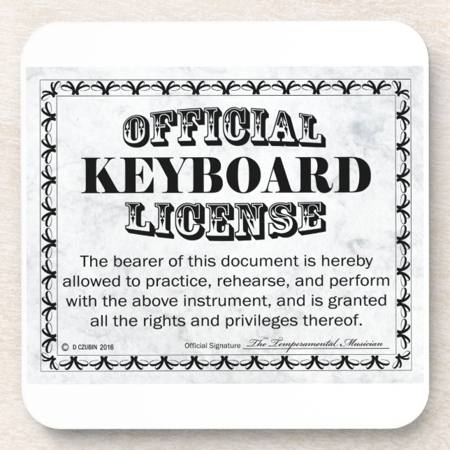 Keyboard License Coaster (Front)
