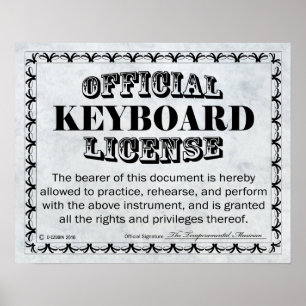 Keyboard License Poster