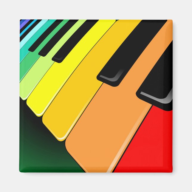 Keyboard Music Party Colours Magnet (Front)