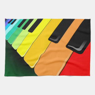 Keyboard Music Party Colours Tea Towel