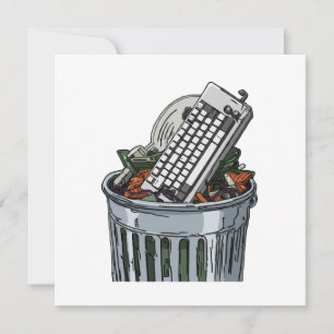 Keyboard on trashcan invitation