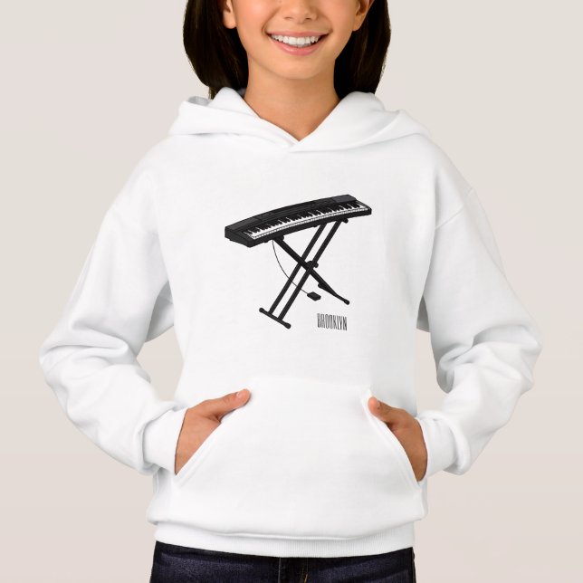 Keyboard piano cartoon illustration (Front)