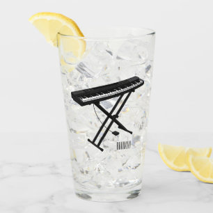 Keyboard piano cartoon illustration glass