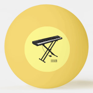 Keyboard piano cartoon illustration ping pong ball