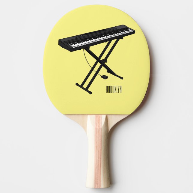 Keyboard piano cartoon illustration ping pong paddle (Front)