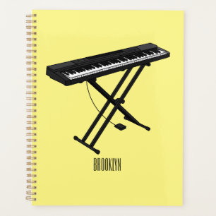 Keyboard piano cartoon illustration planner