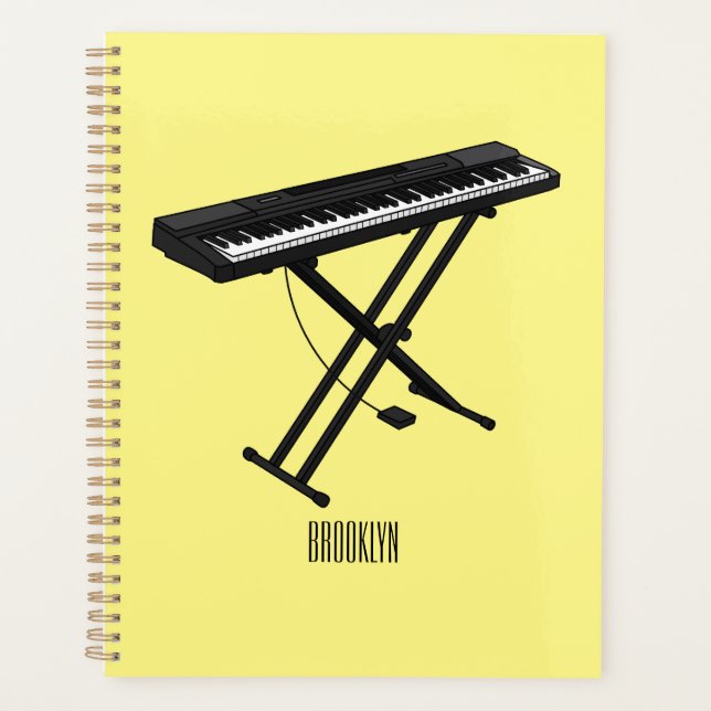 Keyboard piano cartoon illustration planner (Front)