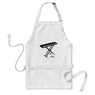 Keyboard piano cartoon illustration standard apron