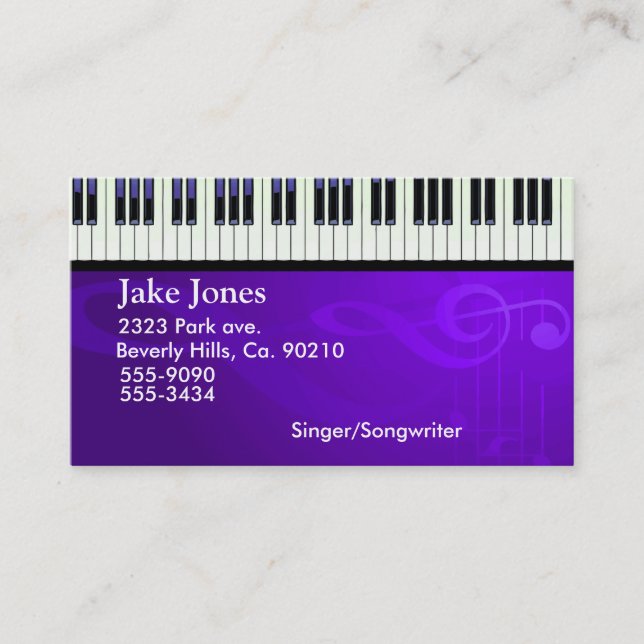 Keyboard Piano Couture Business Card (Front)
