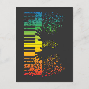 Keyboard Piano Gift Music Musician Instrument Postcard