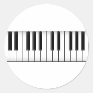 Keyboard / Piano Keys: Classic Round Sticker