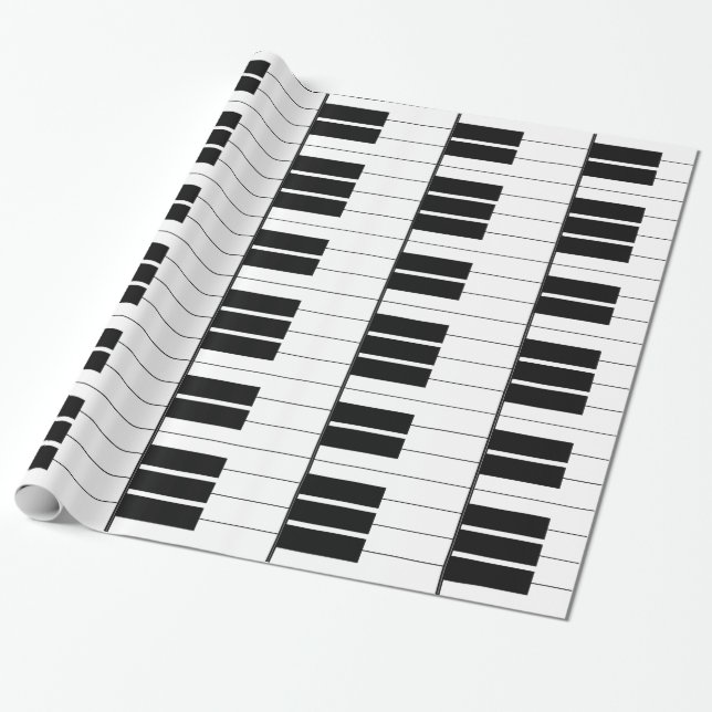 Keyboard Piano Keys Wrapping Paper (Unrolled)