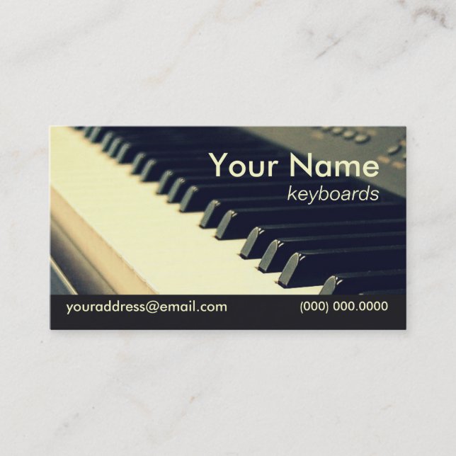 Keyboard Player Business Card (Front)