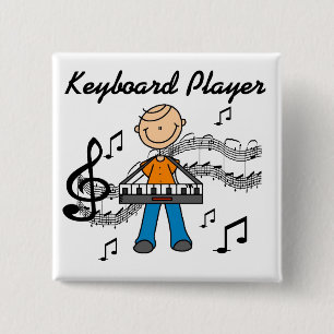 Keyboard Player Tshirts and Gifts 15 Cm Square Badge