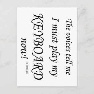Keyboard Voices Say Must Play Postcard