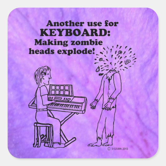 Keyboard Zombie Explode Square Sticker (Front)
