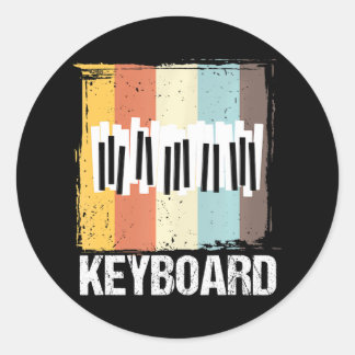 Keyboardist Pianist Retro Keyboard Piano Player Classic Round Sticker