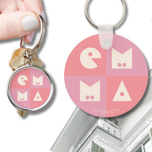 Keychain 4 letter girls name pink