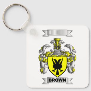 Keychain Aluminium Brown Family Surname Shield