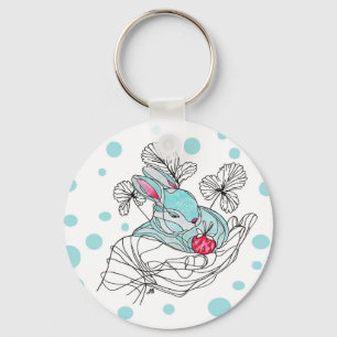 Keychain Aqua Rabbit in Hand