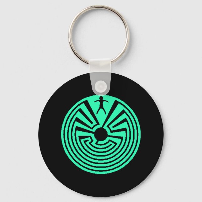 Keychain ~Being WithIn A Circular Labyrinth Maze (Front)