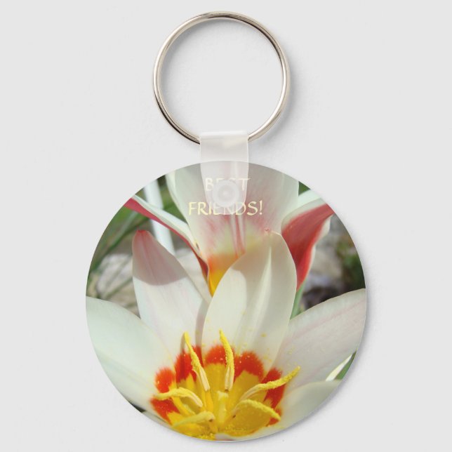 KEYCHAIN Best Friends! TULIP FLOWERS Key Chains (Front)